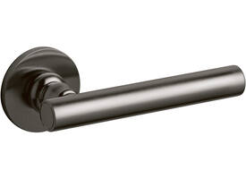 Olivari deurkruk Dolce Vita + geveerde rozet Ø51x5mm met nokken en doorgaande bevestiging Antraciet mat titaan PVD