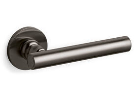 Olivari deurkruk Dolce Vita + ronde geveerde rozet 51x5mm opschroevende bevestiging Antraciet mat titaan PVD