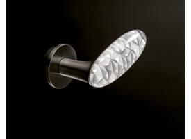 Olivari deurkruk Crystal Diamond + rond geveerde rozet 51x5mm Antraciet mat titaan PVD + diamond