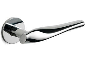 Olivari deurkruk Marilyn + ronde geveerde rozet 51x5mm opschroevende bevestiging Chroom