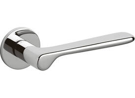 Olivari deurkruk Plume + geveerde rozet Ø51x5mm met nokken en doorgaande bevestiging chroom