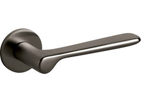 Olivari deurkruk Plume + ronde geveerde rozet 51x5mm met nokken en doorgaande bevestiging Antraciet mat titaan PVD