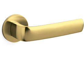 Olivari deurkruk Diva + ronde geveerde rozet 51x5mm met nokken en doorgaande bevestiging Messing mat titaan PVD
