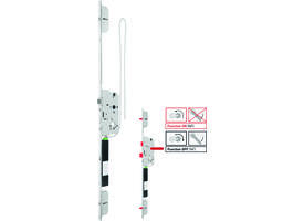 MINT Motor meerpuntslot RC3 zelfvergrendelend motorisch openend met nachtfunctie PZ72 Doornmaat 65mm krukgat 9mm met roestvast stalen voorplaat 20x1744 Din LS