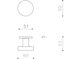 Olivari deurknop vast Link + rond rozet 51x5mm Antraciet mat titaan PVD