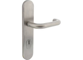 Veiligheids-buitenschild RVS 50x250x12mm SKG*** afgerond PC78 met kerntrekbeveiliging