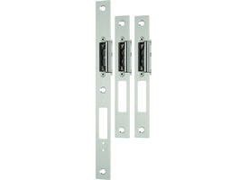 Sluitplaat rechthoek staal vlak RVS nastelbaar 0-3mm tbv.6-pnts. Freewaylock z/ lip ls en rs bruikbaar 24x270x3 / 24x185x3mm (2stuks)
