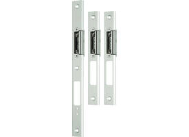 Sluitplaat rechthoek staal U-prof RVS nastelbaar 0-3mm tbv.6-pnts. Freewaylock z/ lip ls 22mm breed Set U-sluitplaten nastelbr. z/lip  tbv. Fliplock 22x270x6 / 22x185x6mm (2stuks)