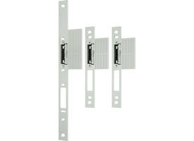 Voorplaat set rechthoekig m/lip 36mm voor tegenkastespagnolet ls/rs gecombineerd met een Freeway meerpunts slot de set bestaat uit 1x vpl. 320x24/36x3mm + 2 stuks vpl.185x24/36x3mm