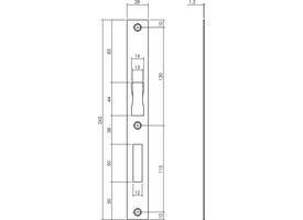 Sluitplaat 265x28  D+N vlak 4000 serie