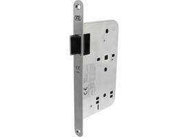 Loopslot doornmaat 60mm met krukgat 8mm voorzien van afgeronde rvs voorplaat 20 x 235 mm en delrin glijschoot voor een din linkse deur