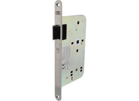 Loopslot doornmaat 60mm met krukgat 8mm voorzien van afgeronde rvs voorplaat 20 x 235 mm en delrin glijschoot voor een din rechtse deur