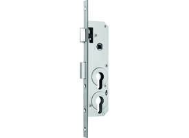 Dag- en nachtslot voor 2 sluitsystemen PC60 en PC108 doornmaat 30mm, krukgat 8mm met een rechthoekige roestvast stalen voorplaat 18x270mm Din LS