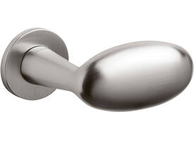 Olivari deurknop vast Blindo rechts wijzend + rond rozet 51x5mm met nokken en doorgaande bevestiging RVS mat titaan PVD