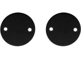 Rozet Blind Ø55x2mm ZWART met 2 schroefgaten voor M4 h.o.h. 38mm