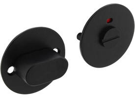 Rozetten garnituur V+B Ø55x2mm met knopje ZWART met 8mm stift voor deurdikte 40mm met 2 zwarte inbusboutjes M4x35mm