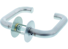 Deurkruk D-model Ø18mm met 8mm stift, vastdraaibaar op rozet Ø55mm