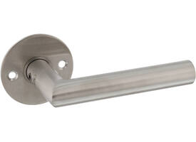 Deurkruk Gatdeel, Haaks-model 90°  Ø18mm voor 8mm stift, vastdraaibaar op rozet Ø55mm met 2 schroefgaten h.o.h 38mm